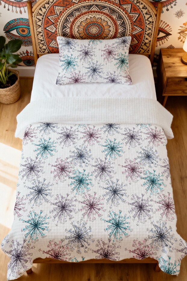 طقم بيكيه فردي منقوش من القطن بنسبة 100% - 2