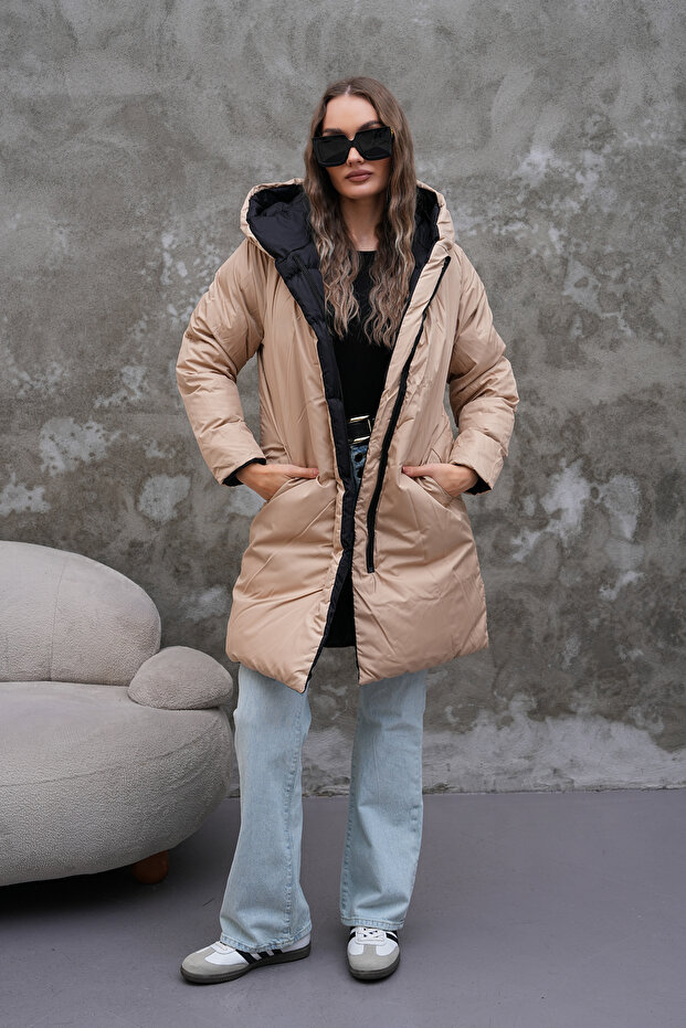 Kadın Çift Taraflı Mont - 7