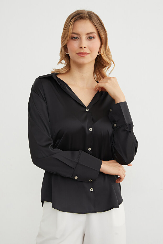 Basic Saten Gömlek - 5