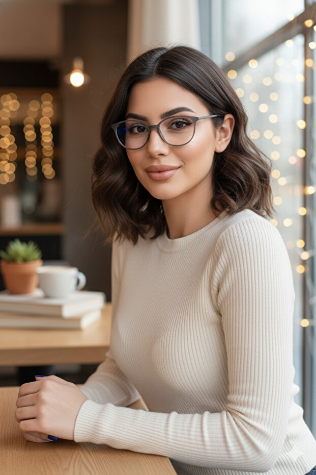 نظارات واقية متوافقة مع الزجاج البصري المزود بفلتر الضوء الأزرق من GLAM Cat Eye