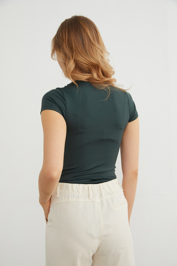 Basic Bisiklet Yaka Çıtçıtlı Body - 7