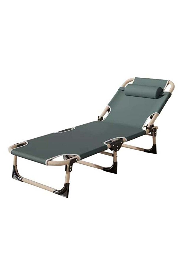 Outdoor Folding Bed with Mattress & Carry Bag, Portable Camping Cot 170x56x26cm