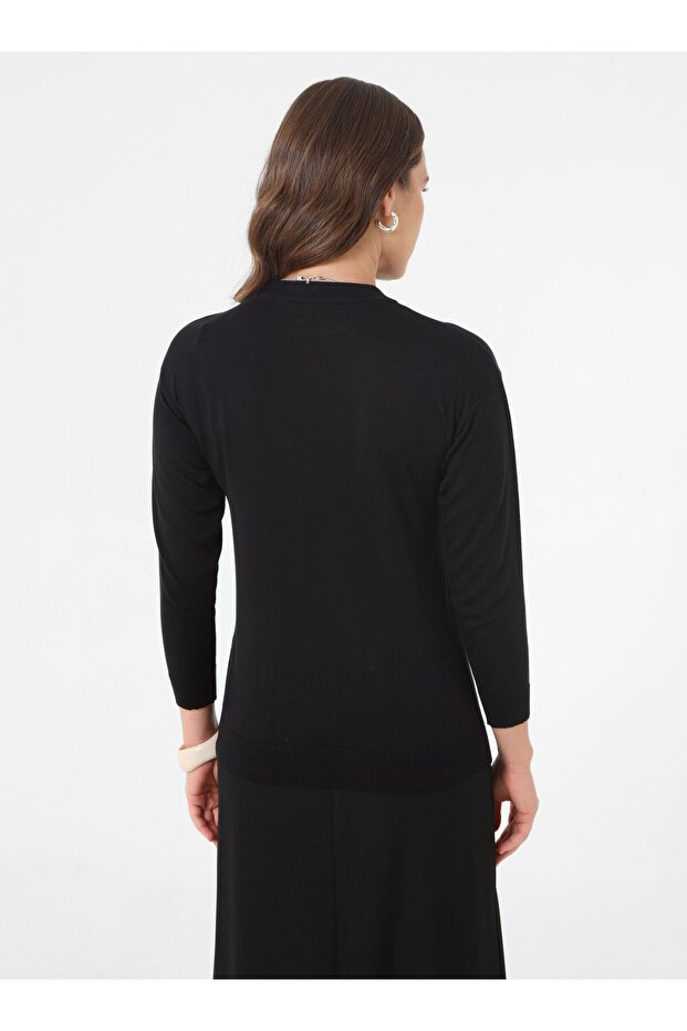 Soft Knitted Basic Sweater - Black - - 6