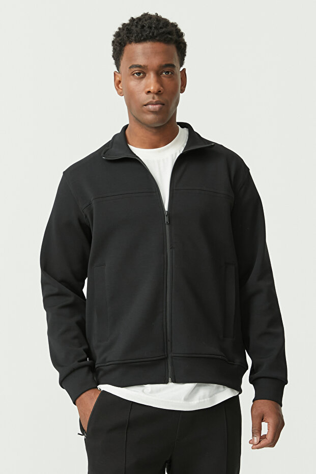 Zippered Slim Sweat Top - 5
