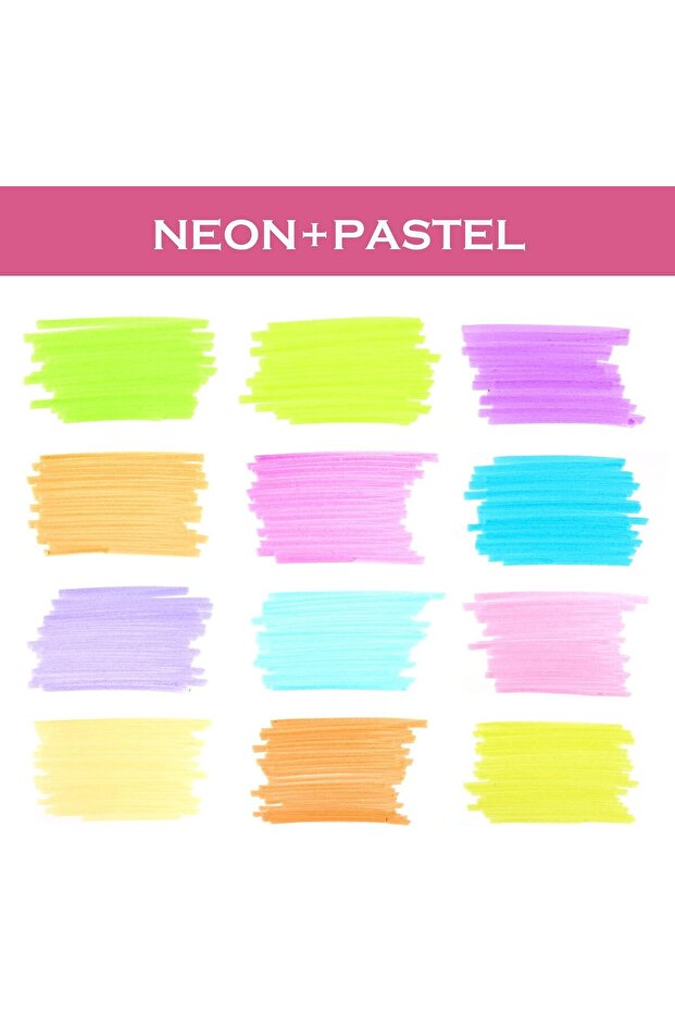 WRITECH 12-Color Retractable Highlighters (Neon + Pastel) - Chisel Tip, No-Smear - 3