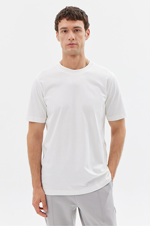 Erkek Bisiklet Yaka Basic T-shirt - 1
