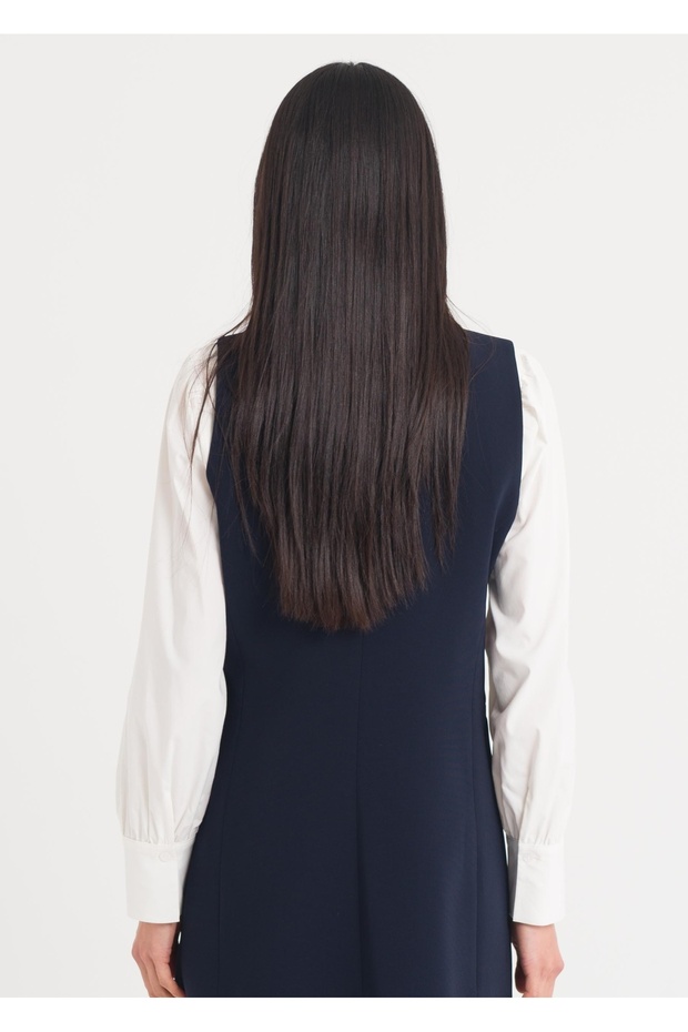 Düğmeli Uzun Yelek - 7