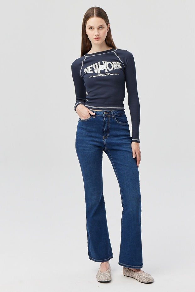 Kadın Kontrast Dikişli Body - 7