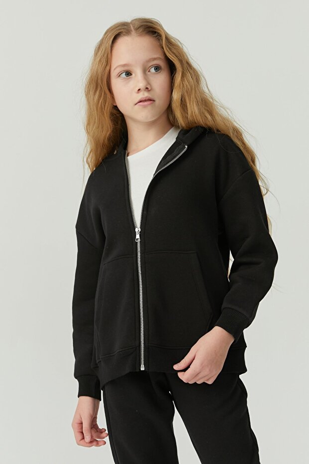 Kız Çocuk Kapüşonlu Sweat Üst - 2