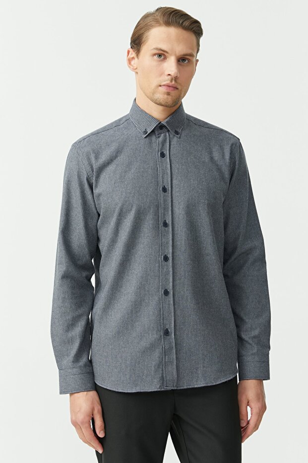 Gingham Patterned Regular Shirt - 2