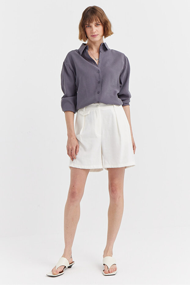 Kadın Yumuşak Dokulu Basic Gömlek - 5