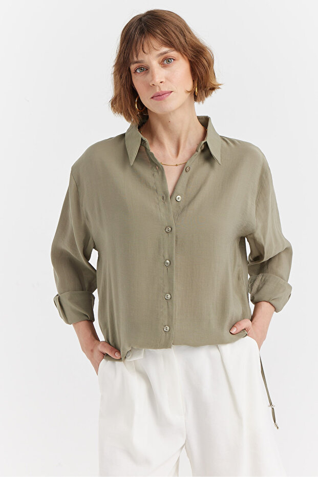 Kadın Yumuşak Dokulu Basic Gömlek - 1