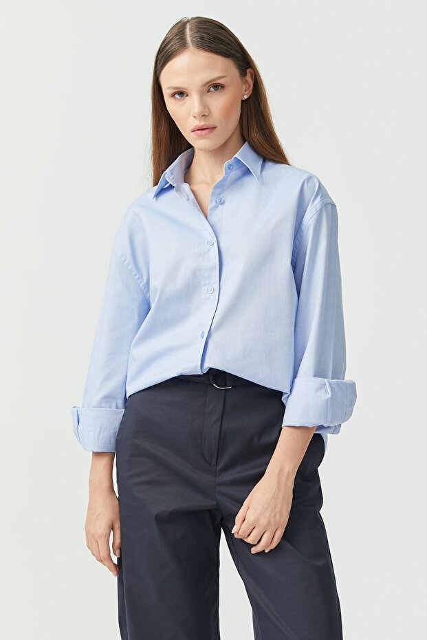 Kadın Pamuklu Gömlek - 1