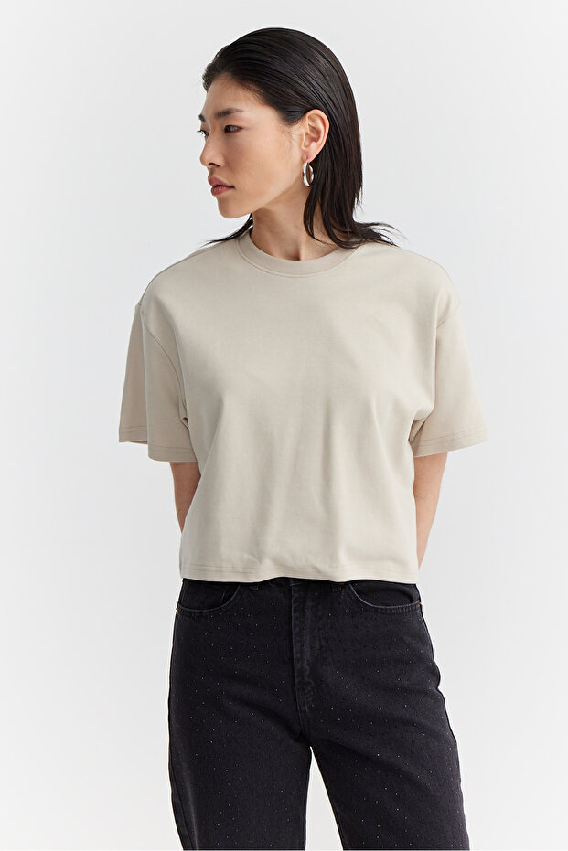 Γυναικείο κοντό μπλουζάκι Basic - 7