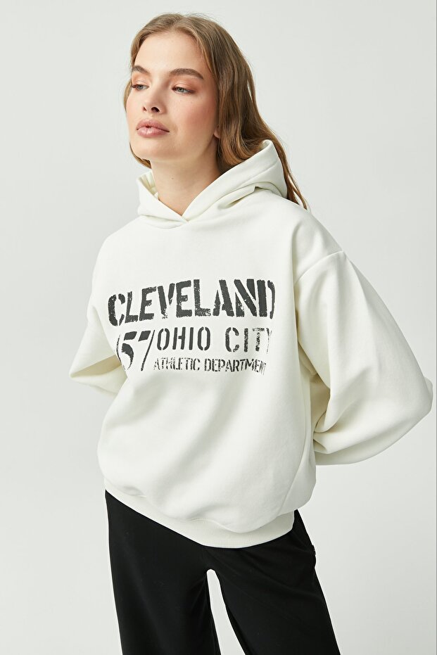 Women's Written Hooded Sweat Top