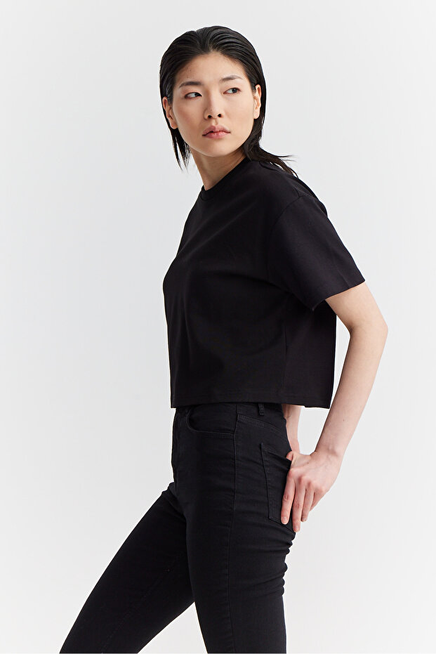 Kadın Kısa Basic T-shirt - 6