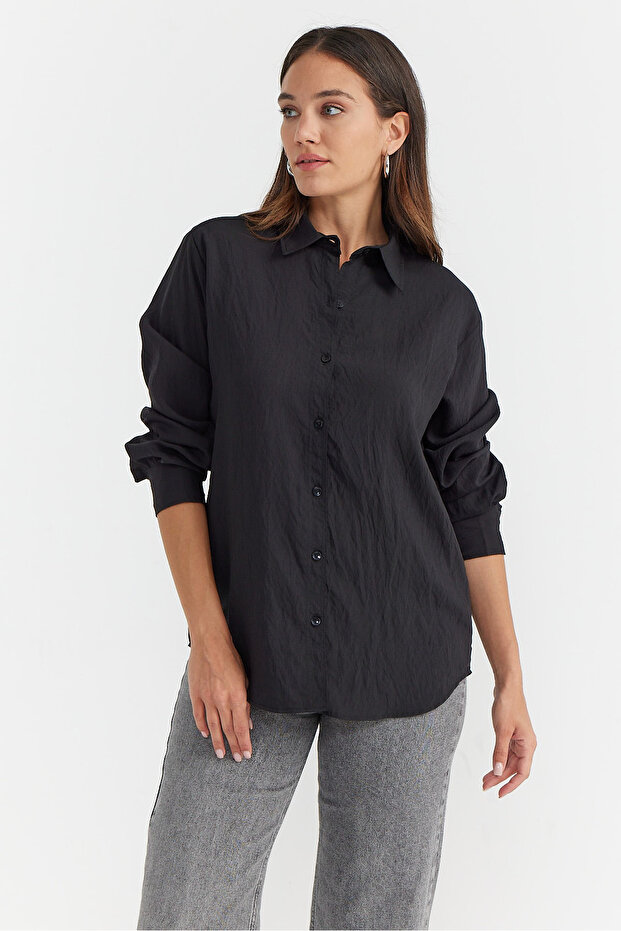 Kadın Oversize Gömlek - 3