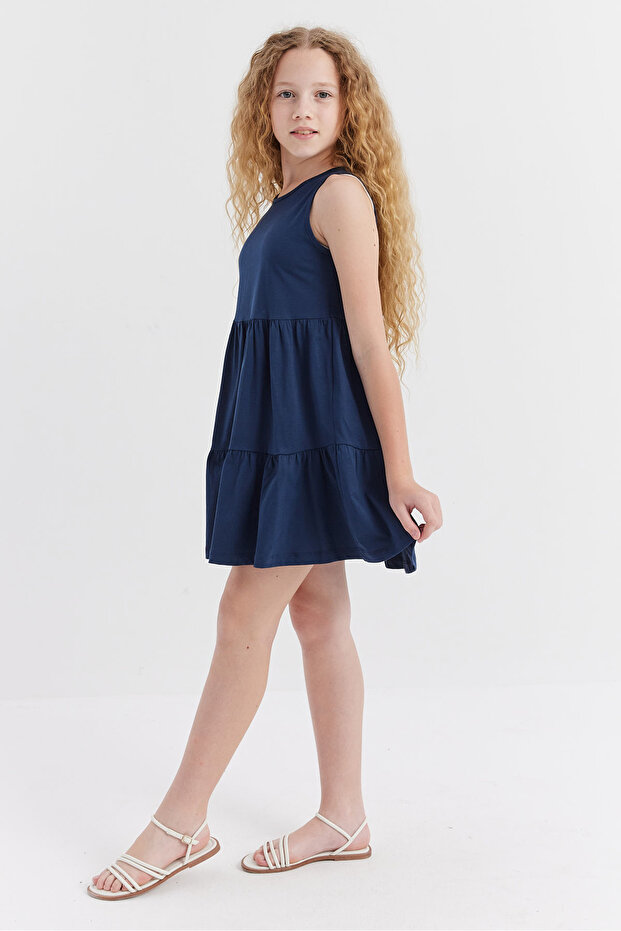 Kız Çocuk Basic Büzgülü Elbise - 4