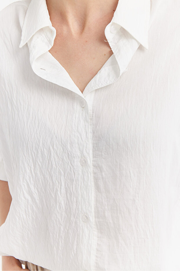 Kadın Oversize Gömlek - 7