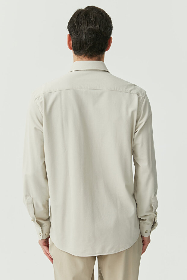 Yaka Düğmeli Regular Gömlek - 7