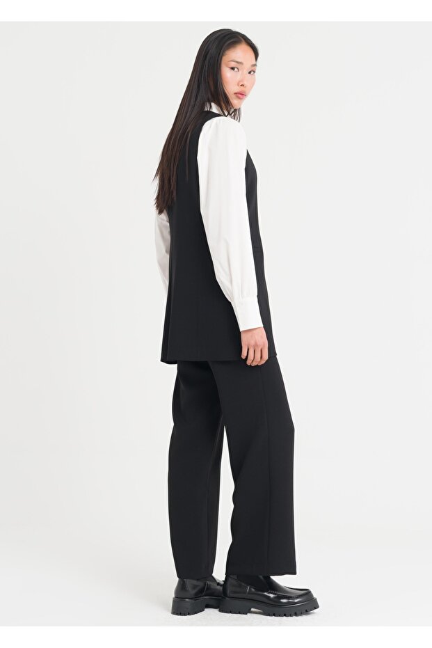 Düğmeli Uzun Yelek - 3