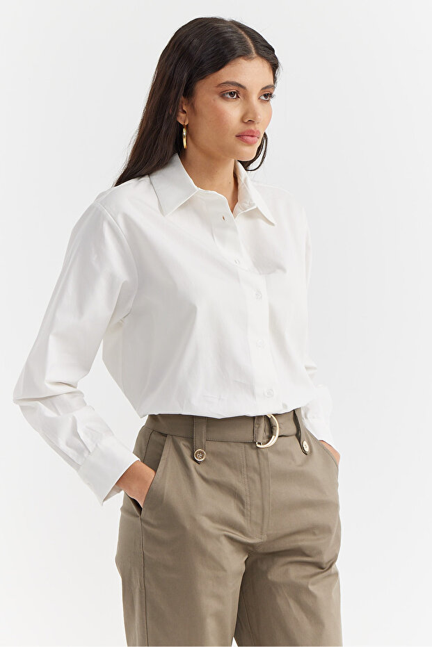 Kadın Pamuklu Gömlek - 2