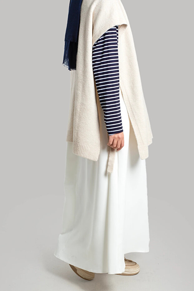 Φούστα κρεπ - Λευκή - 4