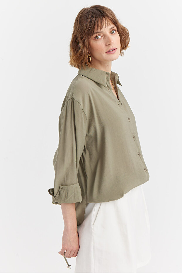 Kadın Yumuşak Dokulu Basic Gömlek - 4