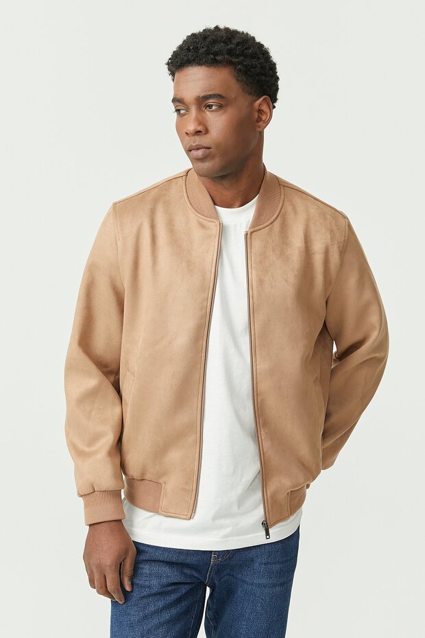 Erkek Süet Bomber İnce Mont - 4