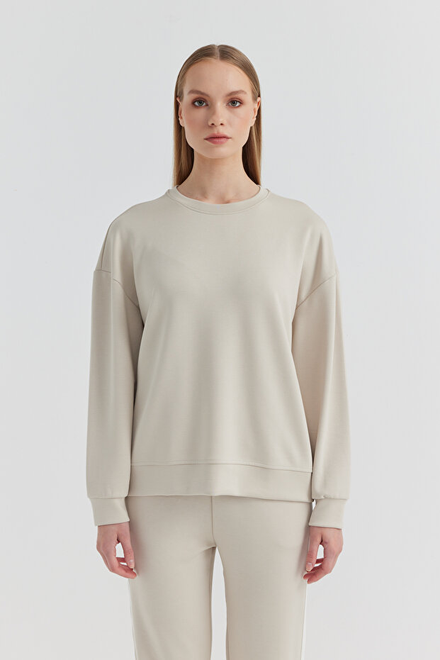 Women's Striped Detail Sweat Top