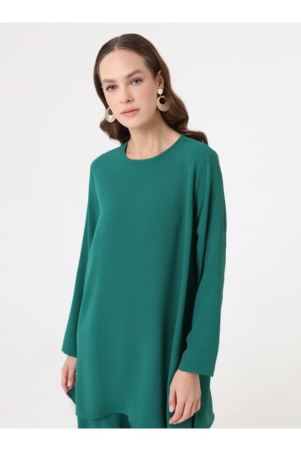 طقم تونيك وبنطلون من ايروبين - أخضر زمردي - - 1