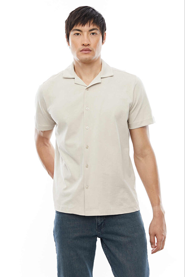 Regular Devrik Yaka Gömlek - 5