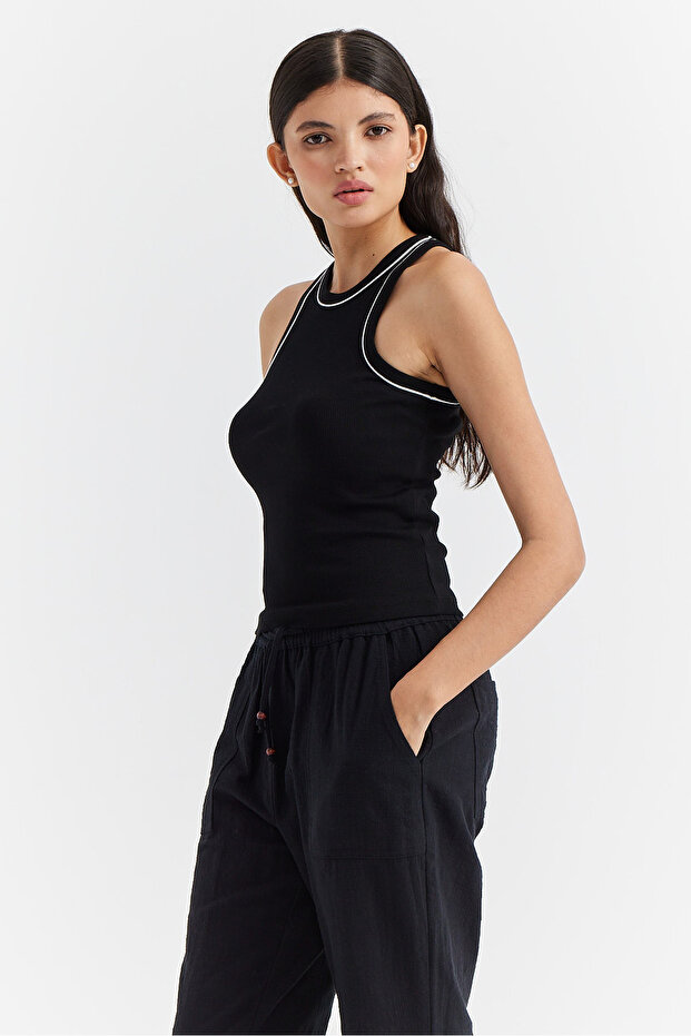 Kadın Halter Yaka Fitilli Basic Body - 4