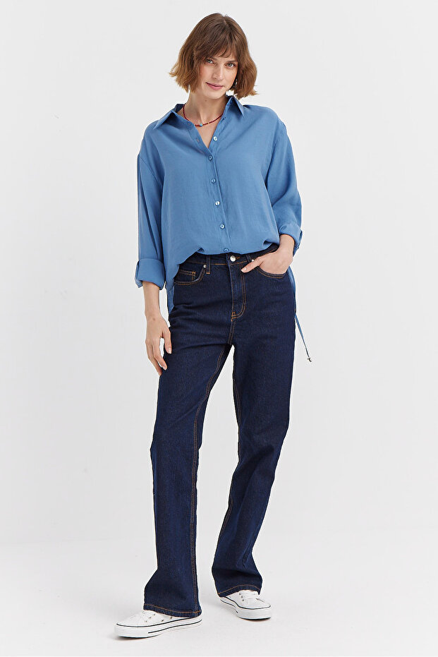 Kadın Yumuşak Dokulu Basic Gömlek - 5