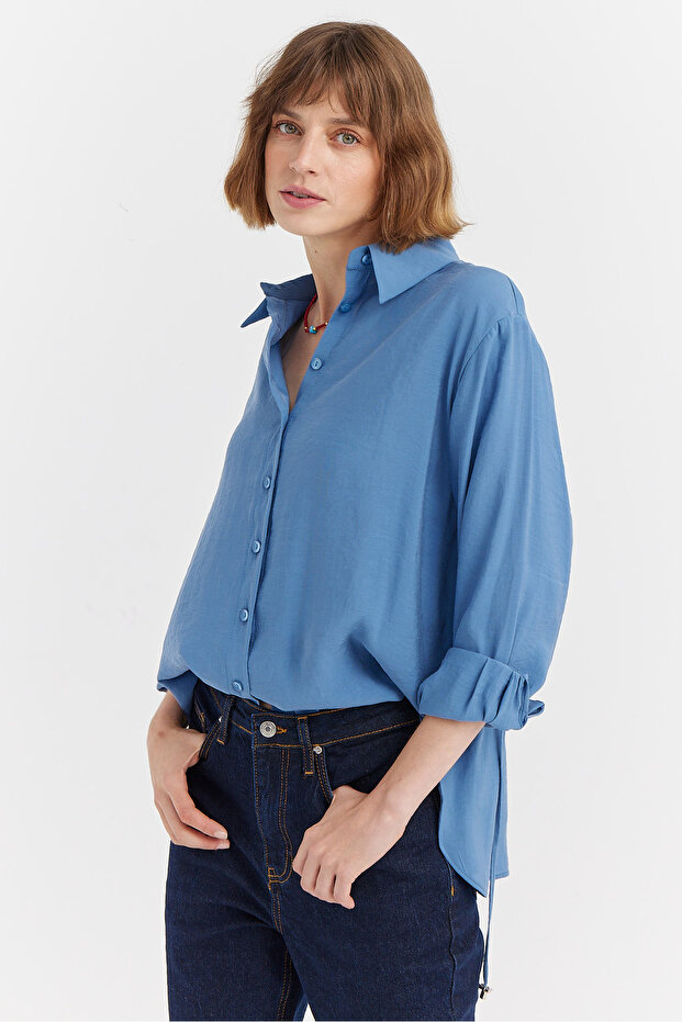 Kadın Yumuşak Dokulu Basic Gömlek - 7