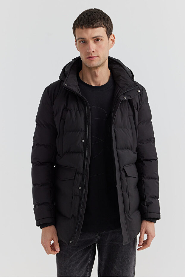 Erkek Kapüşonlu Regular Mont - 2