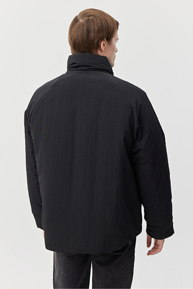 معطف بومبر للرجال ياقة مرتفعة متوسطة الطول - 4