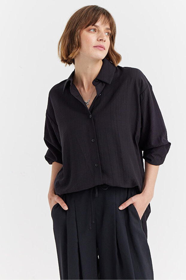 Kadın Oversize Gömlek - 5