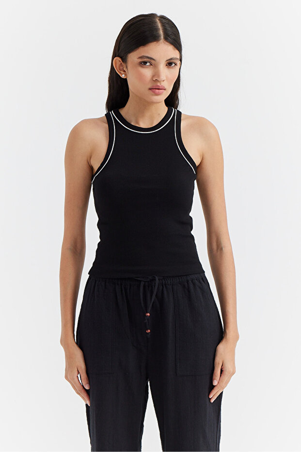 Kadın Halter Yaka Fitilli Basic Body - 1