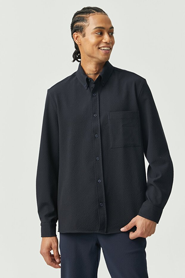 Regular Dokulu Gömlek - 1