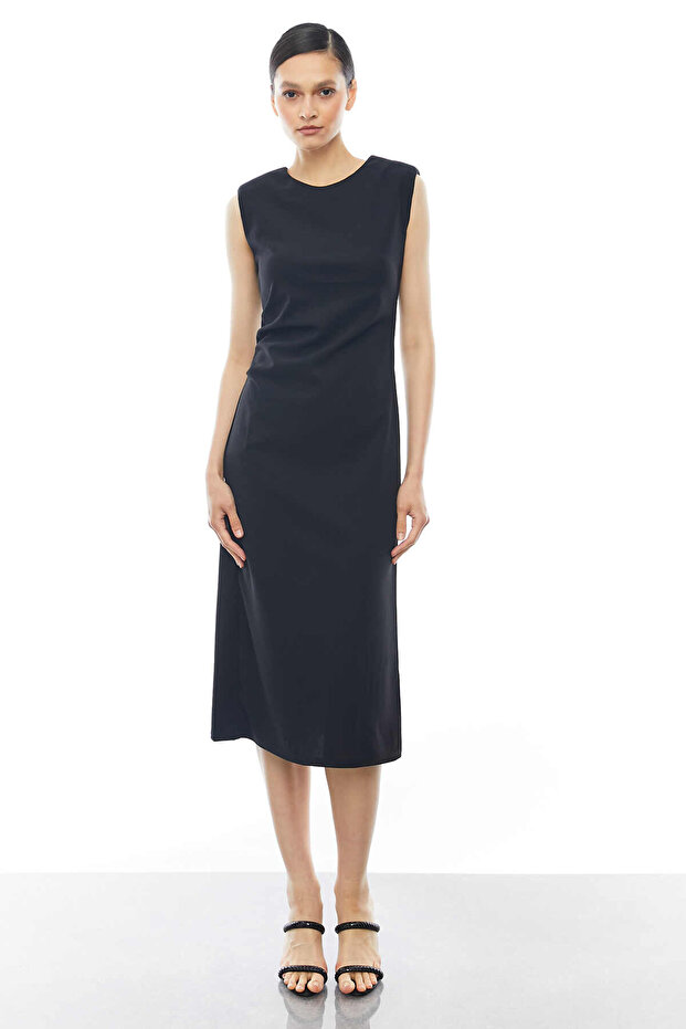 Kolsuz Drapeli Elbise - 1