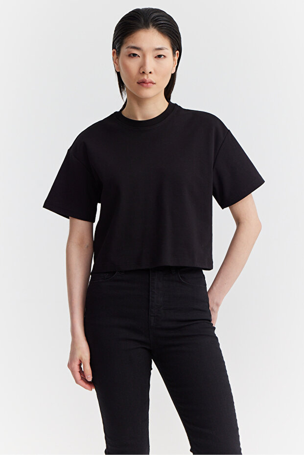 Kadın Kısa Basic T-shirt - 1