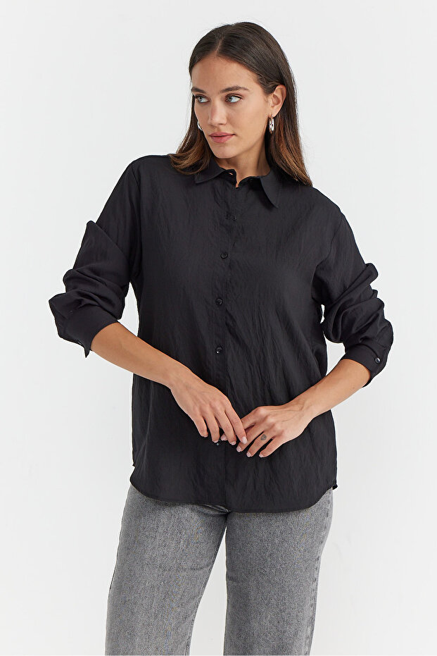 Kadın Oversize Gömlek - 2