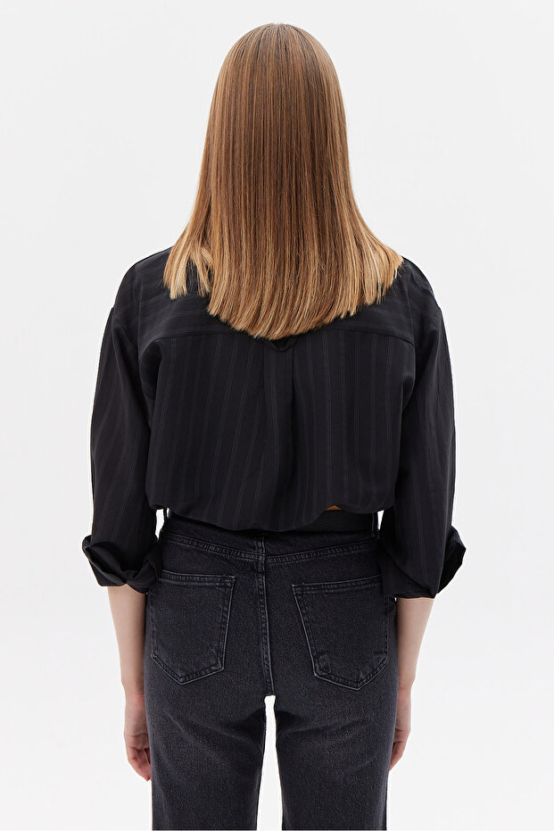 Kadın Çizgili Gömlek - 4