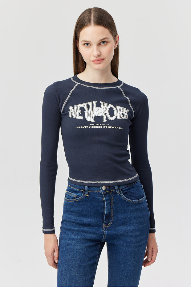 Kadın Kontrast Dikişli Body - 2