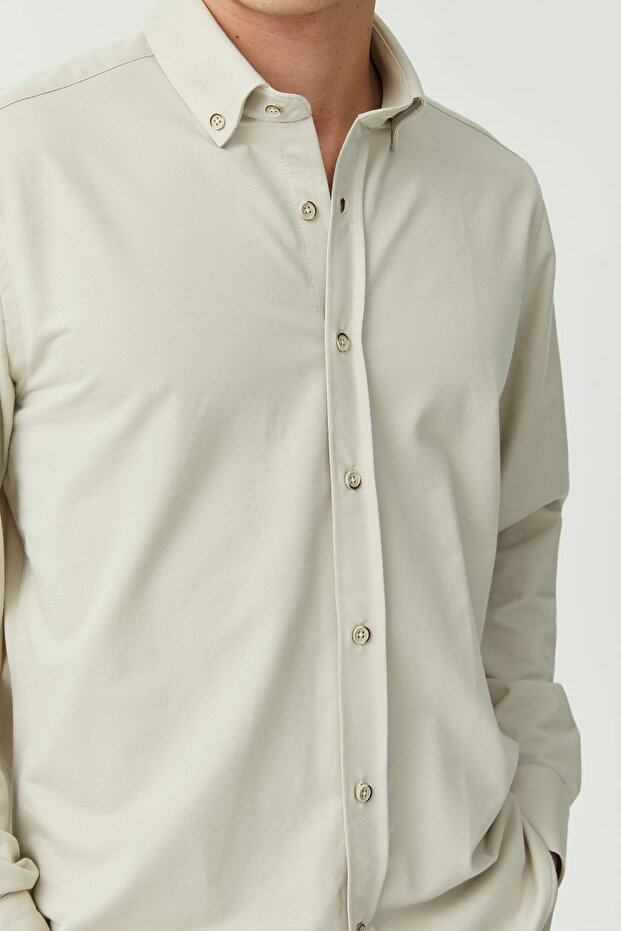 Yaka Düğmeli Regular Gömlek - 8