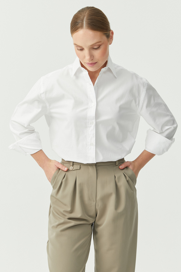 Kadın Pamuklu Gömlek - 5