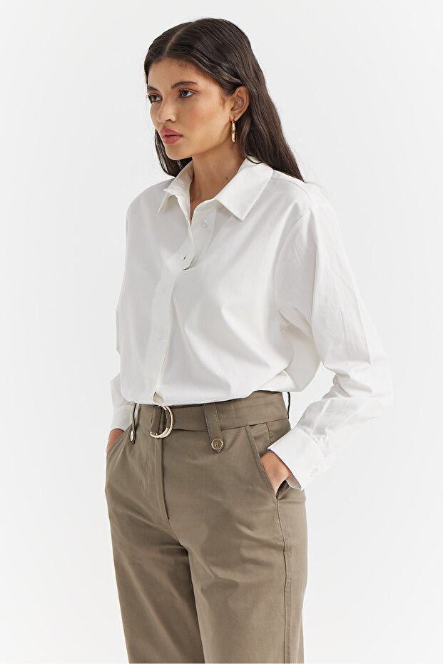 Kadın Pamuklu Gömlek - 3