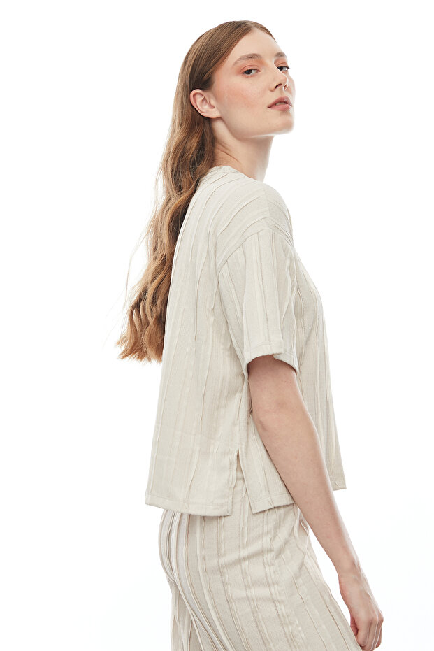 Dikiş Detaylı Bluz - 5