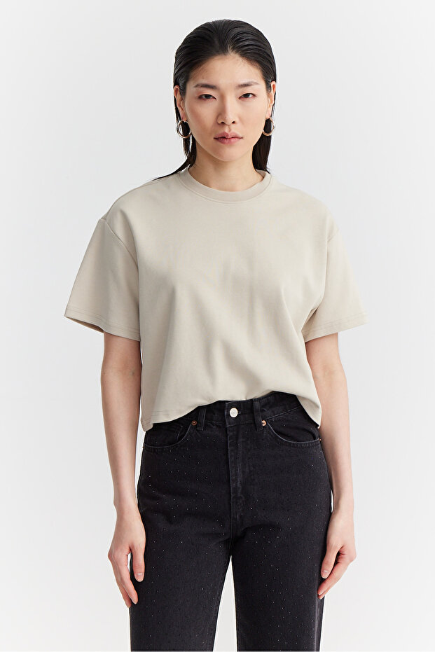 Γυναικείο κοντό μπλουζάκι Basic - 1